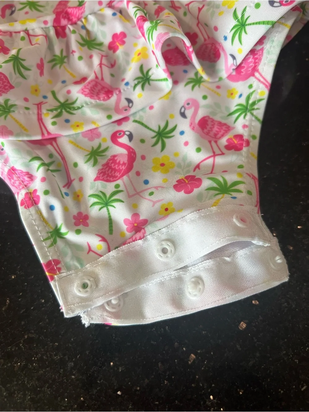 Flap Happy White Long-Sleeve Flamingo Print One-Piece